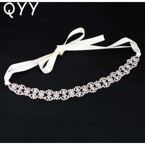 QYY Classic Crystal Alloy Head Chain Wedding Headbands Hair Jewelry Bridal Headpiece Hair Ornaments Princess Tiaras for Women