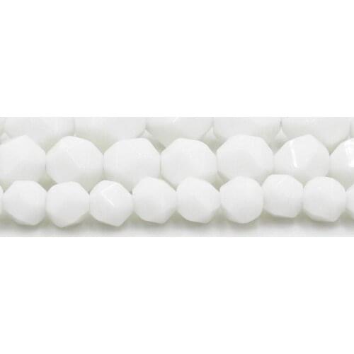 6/8/10mm Natural Faceted Wight Stone Round Loose Beads for DIY Bracelet Jewellery Making 15 /Strand