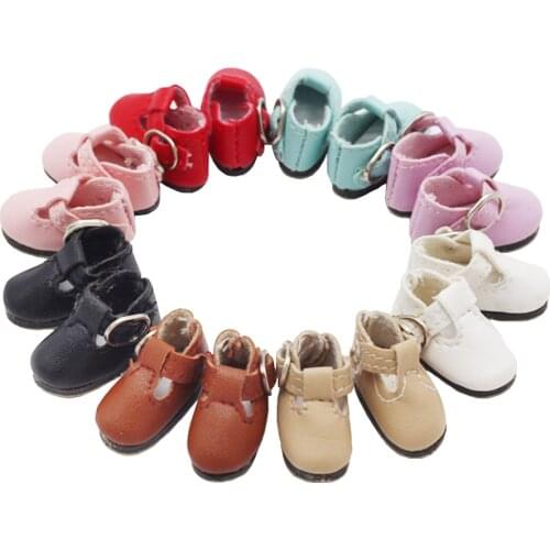 2.8*1.2cm Doll Shoes for 1/6 Blythes Doll and Suitable for 1/8 BJD Mini Lovely PU Leather Sandals Toy Shoes Doll&Accessories