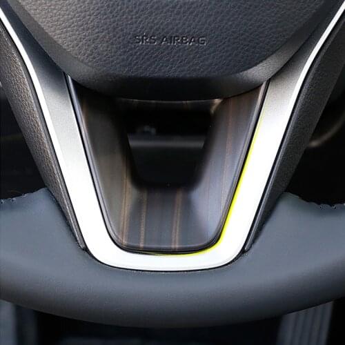 Car Steering Wheel Button Panel Cover Trim Sticker For Toyota RAV4 RAV 4 2019 2020 2021 XA50 ABS Plastic Accessories