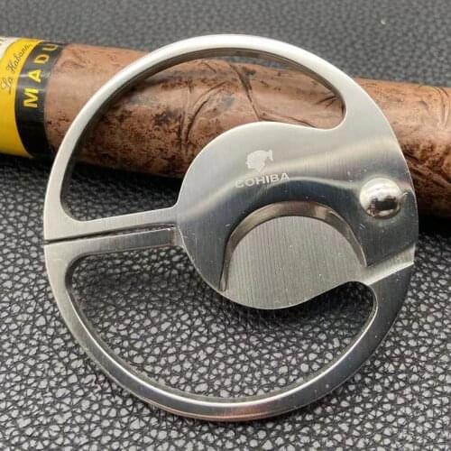 COHIBA Cigar Cutter New Stainless Steel Metal Classic Cutter Guillotine Cigar Scissors Accessories Gift