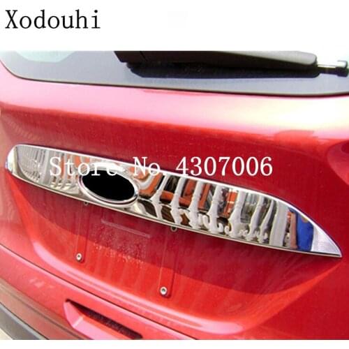 For Ford Kuga Escape 2013 2014 2015 2016 Car Cover ABS Chrome Rear Trunk Door Tailgate Frame License Plate Trim Lamp Parts 1pcs