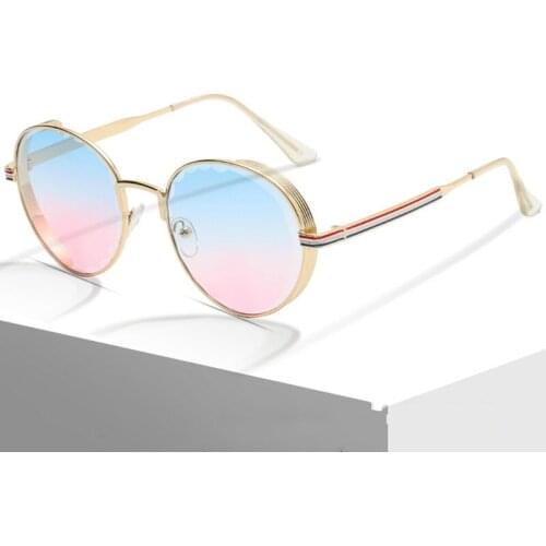 New Steampunk Round Sunglasses Women Brand Design Metal Punk Sun Glasses Men Vintage Classic Eyewear UV400 Travel Shades Oculos