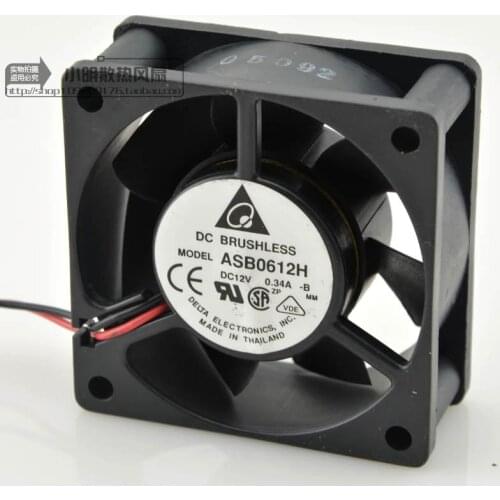 Brand New Original 6025 6cm Fan ASB0612H 12V 0.34A Cooling Fan