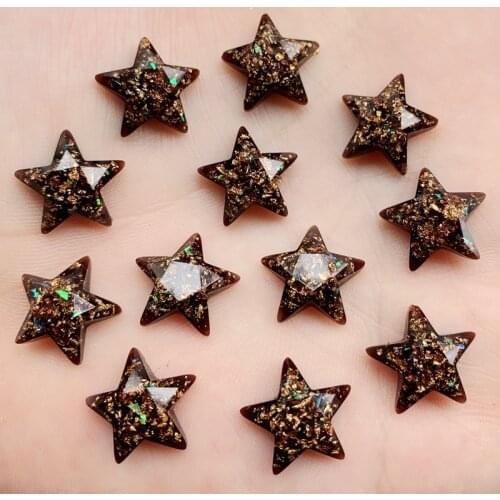 Resin Cabochon Rhinestones Stars Flatback Embellishments 14mm 20Pcs DIY Jewelry Craft Fine Garment Finding Accessories