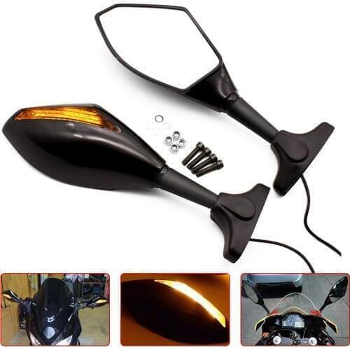 Universal Motorcycle LED Turn Signals Rear View Side Mirrors For Suzuki Bandit 650S GSF1200 GSF1250 GSF650 BANDIT