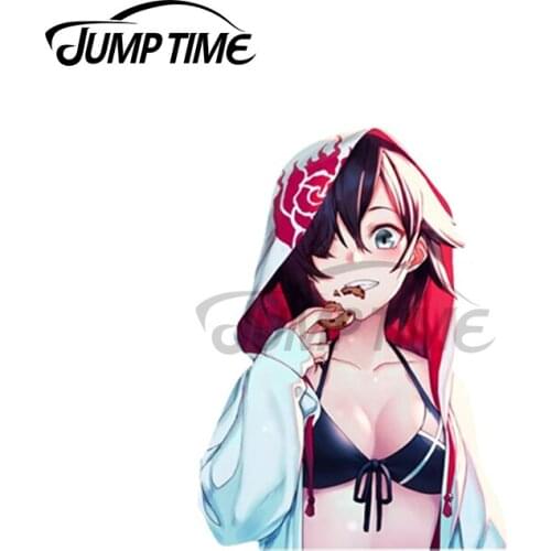 Jump Time 13 x 7.2cm For Cute Anime Peeker Girl Car Graffiti Sticker Personality Decal Laptop Car Accessories Decor