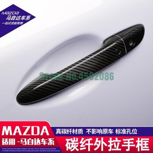 High-quality ABS Chrome carbon fiber color car handle protection trim cover For Mazda CX-5 Mazda 3 Mazda CX-4 CX-30,Car-Styling