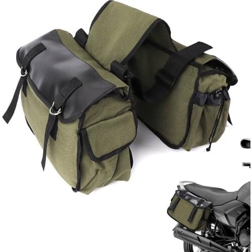 High Quality Motorbike Cycling Saddle Bag Motorcycle Rear Back Pack Saddlebags Equine Back Pack Canvas Luggage Vintage Bag