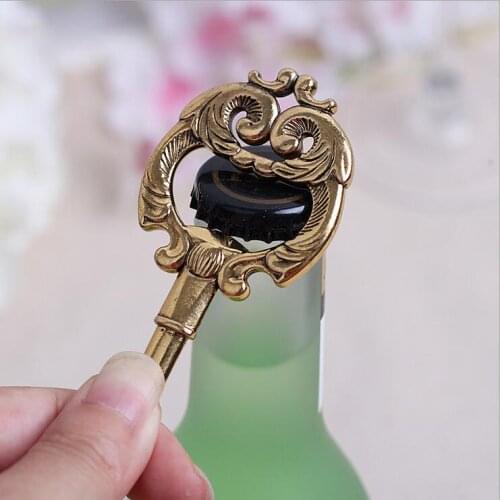 High Quality Golden Vintage Alloy Key Shape Beer Bottle Opener Cap Opener Household Article Home Decoration Gift 1Piece +Z