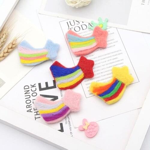 XXFE 5 Pcs Baby Wool Felt Meteor Rainbow Newborn Photography Props Decorations Infant Photo Shooting Accessories Home Party