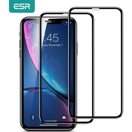ESR Tempered Glass for iPhone X XS XR XS Max 2pcs 3D Full Cover Screen Protector for iPhone XR Tempered Glass HD Film Glass