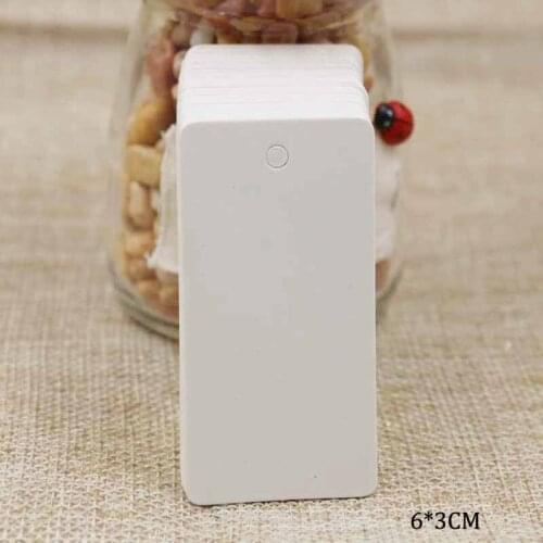 ZerongE jewelry 6*3cm pure white Paper wedding tag Card / blank candy favor Gift Tag / DIY Tag /Price Label 100pcs per lot