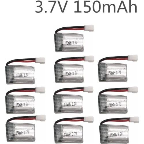 10pcs 3.7V 150mAh lipo Battery for H8 H8 Mini H48 rc quadcopter helicopter Spare Parts