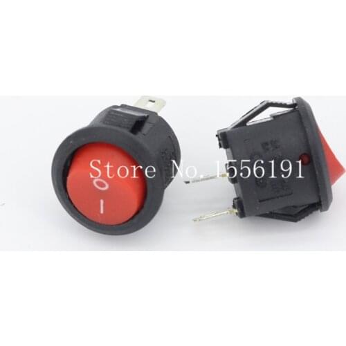 10PCS Small circular Ship type switch 2pin 3A/250V 6A/125V KCD11-204 Become warped board power switch Red
