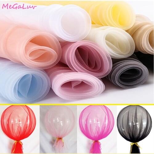 20/24 Inch Tulle Balloon Gold Ribbon Transparent Baloon Beautiful Wedding Birthday Party Favors Decoration Balony