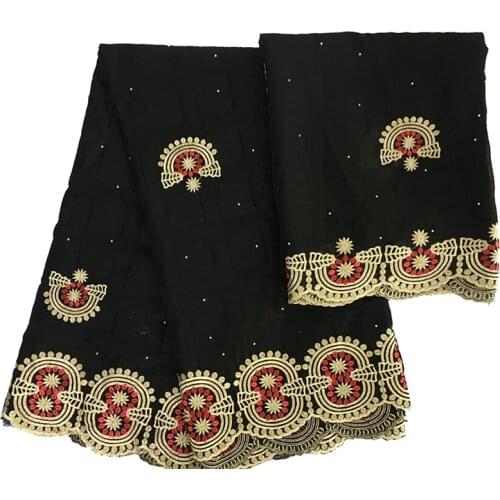 2021 High Quality Swiss Voile Lace African Cotton Fabric Embroidery Dry Lace With Stones Nigerian Headtie 5+2 yards/lot Wedding