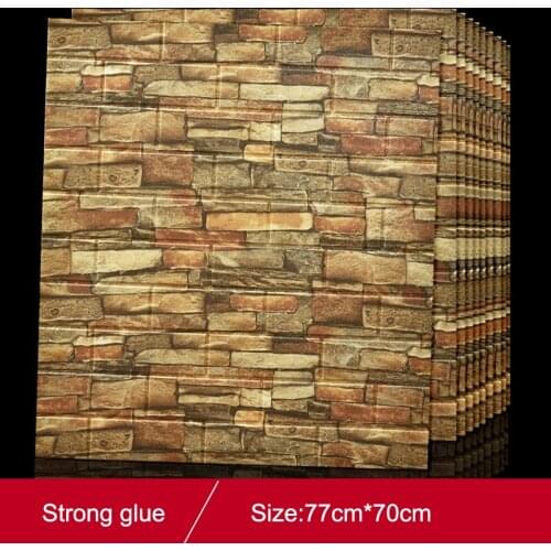 3D PVC Wall Stickers Paper Brick Stone Wallpaper DIY Rustic Effect Self adhesive Home Decor Sticker Living Room Decoration