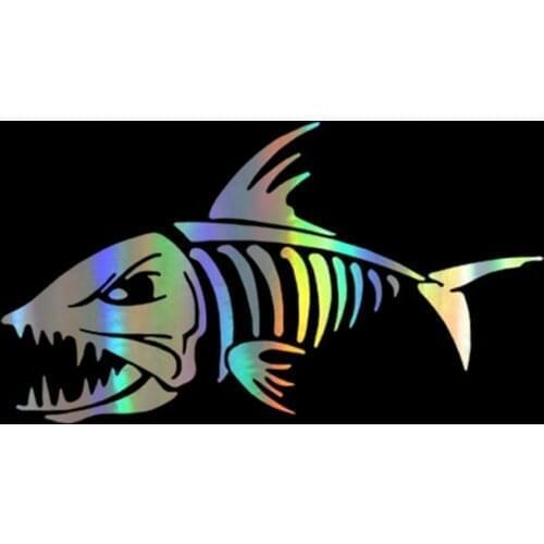 Car Sticker Vinyl 18*10CM Marine FISH BONES Fishbone Personality Sticker On Car Decal Motorcycle Car Styling Auto Stickers 3D