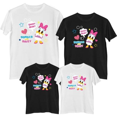 Disney Donald Duck Daisy Duck T-shirt 100% cotton Fashion Womens t-shirts Children clothes girl mother and daughter clothes