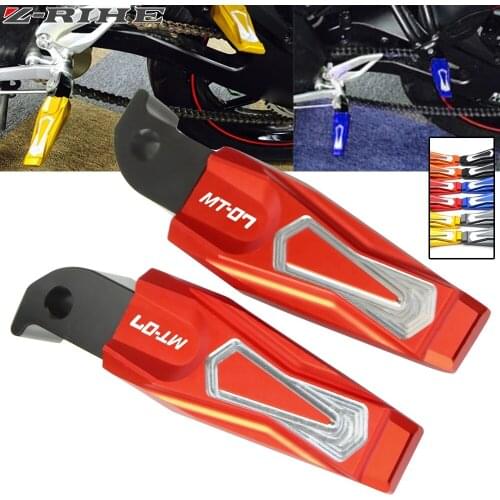 FOR MT07 LOGO CNC Aluminum motorcycle rear passenger Foot Pegs pedals Footrests For Yamaha MT07 MT 07 MT-07 2014 2015 2016