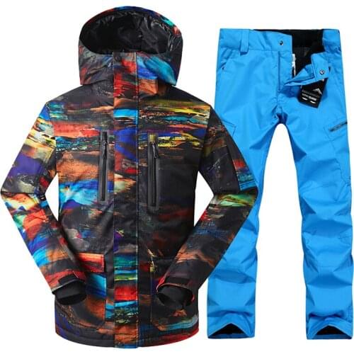 GSOU SNOW Winter New Mens Sports Leisure Professional New 2017 Waterproof Windproof Ski Suit Double Board Snowboard Clothing