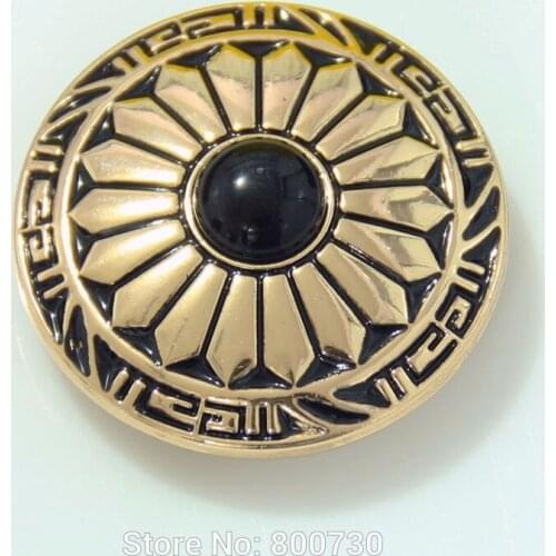 KB307) Wholesale! 50pc 1-1/8'' (3.0cm) Wild Hearts Concho Gold w/ Black Stone Concho Leathercraft