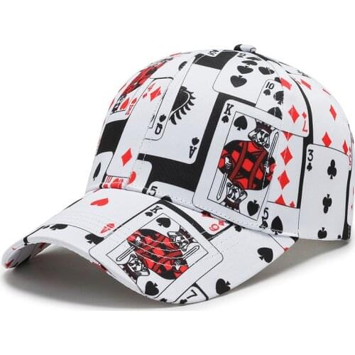 Boys Snapback Cap Poker Game Playing Card Cotton Baseball Hat Cap Cool Hip Hop Trucker Hat Men Women Adjustable Baseball Caps