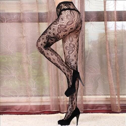 Women Over the Knee Tattoo Tights,Black Color Sexy Tinted Sheer High Stockings Pantyhose 609