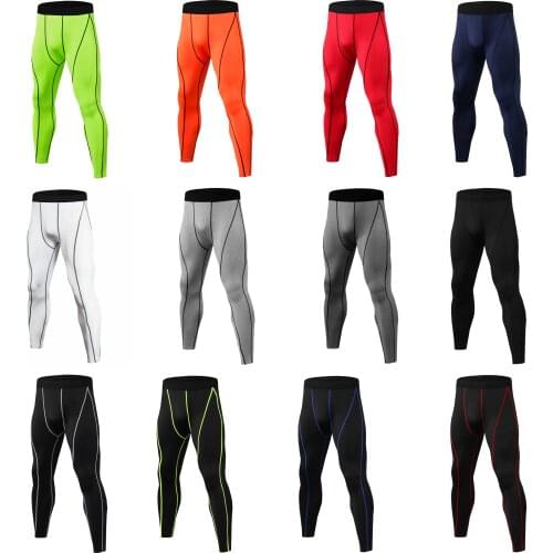 Compression Running Pants Tights Men Gym Training Sport Pants Leggings Fitness Sportswear Long Trousers спортивные штаны мужские