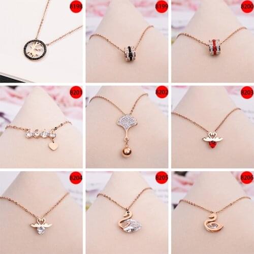 Korean Titanium Steel Necklace / Pendant Womens Clavicle Chain Does Not Fade Accessories Hair Accessories
