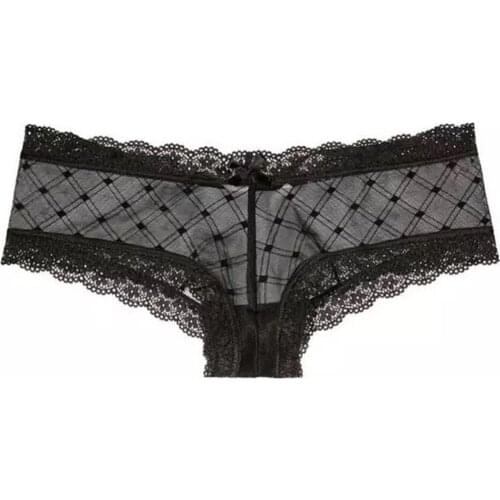 Lace Low Waist Thong Transparent Panties T back Lingerie Soft Comfortable Bowknot Sexy Girl Women G-String эротическое бельё