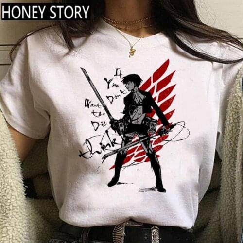 Hot Japanese Anime Attack on Titan T Shirt Women Kawaii Jiyuu No Tsubasa Graphic Tees Funny Levi Eren Harajuku Unisex Tshirt