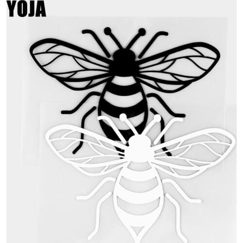 YOJA 11.5×8.1CM Small Honeybee Cartoon Animals Vinyl Decal Car Stickers Black/Silver 19C-0354