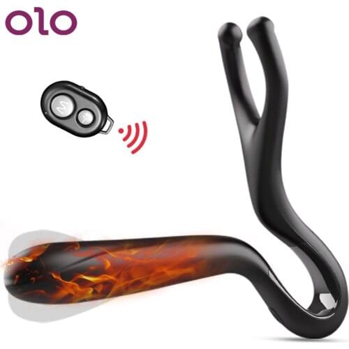 OLO Heating Prostate Massager Anal Plug Vibrator Penis Clamp Anus Stimulation Butt Plug Sex Toys for Man Women G-spot Stimulator