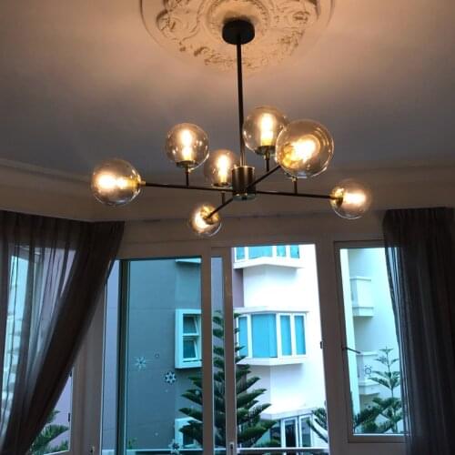 Metal chandelier household lighting lamps Nordic kitchen island dining room bedroom study living room chandelier use E27 bulb