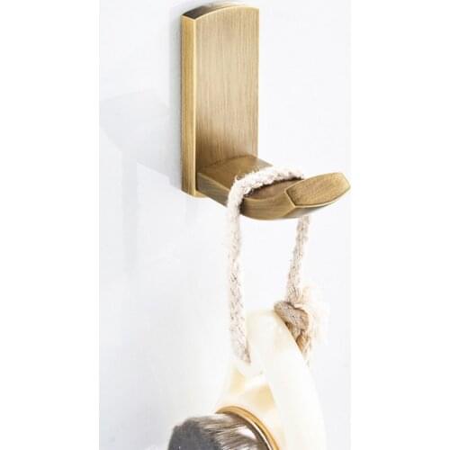 Wall Mounted Vintage Retro Antique Brass Bathroom Towel Coat Hooks Single Robe Hook Hanger Bathroom Accessory mba171