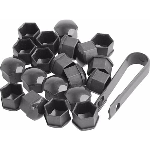 2021 New 20Pcs 17mm Car Wheels Plastic Nuts with Screw Cap Removal Tools Gray for VW AUDI