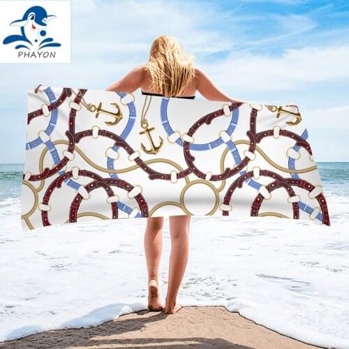 PHAYON 2021 Advanced Luxury Anchor Eurpoen Design Microfiber Absorbent Beach Towels for Man Women Home/Hotel Bath Towels Travel