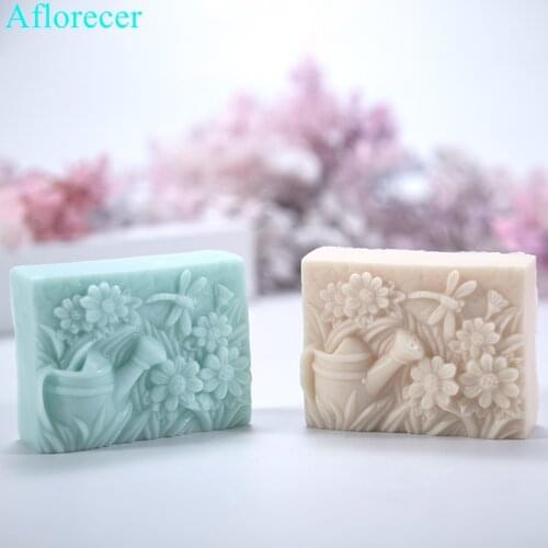 Cuboid Flower Shape Silicone Soap Mold Reusable Silicone Molds For DIY Homemade Craft Soap Making Easter Favors