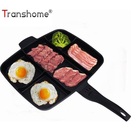 Transhome Frying Pan 5 in 1 Magic Grill Pan Master Pan Non-Stick Divided Grill Pan Fry Oven Skillet Cookware Kitchen Accessories