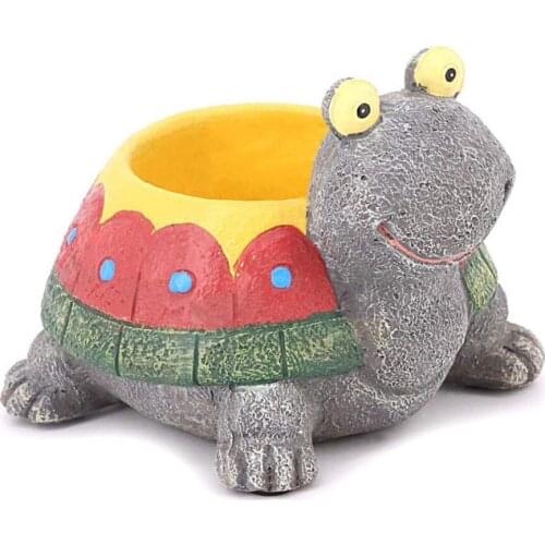 Succulent Planter Pots Art Gardening Animal Desktop Tortoise Resin With Bottom Hole Garden Potted Plants