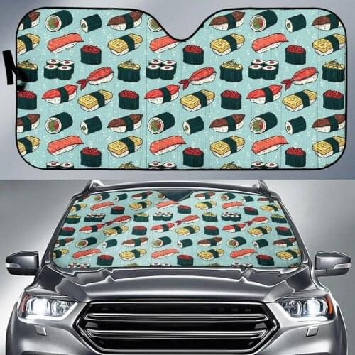 Delicious Sushi Pattern Car Windshield Sun Shade UV Protect Auto/Vehicle Windows Sunshade Auto Foldable Decor Accessories 2021