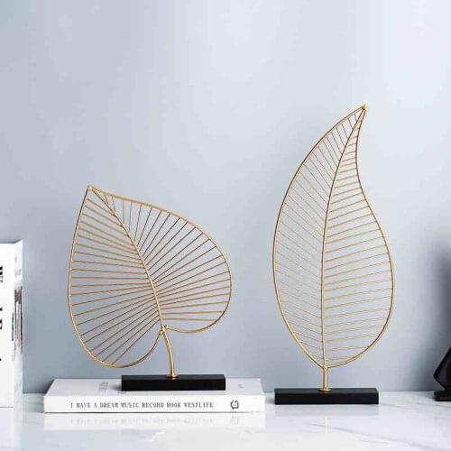 Modern Nordic INS Desktop Home decor accessories Decoration Crafts Figurines Living Room ornaments Creative gift Iron Leaves