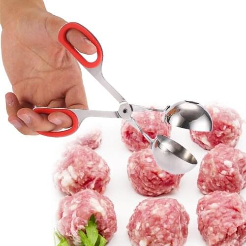 Stainless Steel Meatball Maker Convenient Kitchen Meatball Clip DIY Fish Meat Rice Ball Scoop Maker Non-Stick Meatball Mold Tool