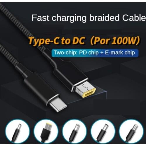 Universal USB Type C PD Power Adapter Laptop 3A Charging Cable Dc 7.4*5.5mm Square for Dell Asus Lenovo Notebook Power Supply