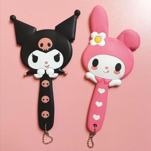 Cartoon girl heart cute cat handle mirror kukumi cosplay small mirror portable makeup mirror campus girl small round mirror