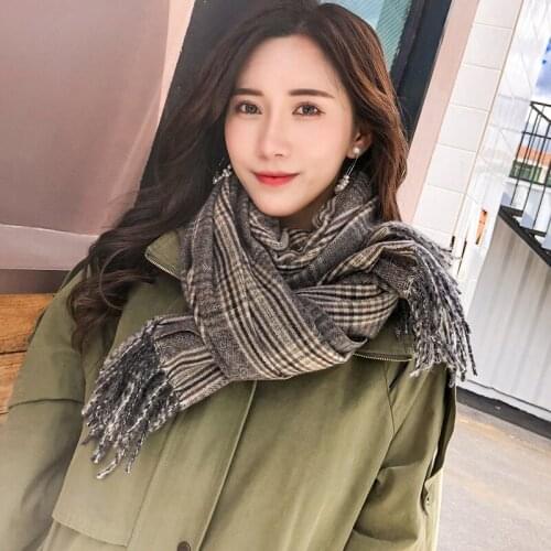 Winter Scarf Cashmere Long Shawl Fashion Headband Wraps Women Scarves Bandana Hijab Tassels Female Foulard Cotton Feeling Stoles