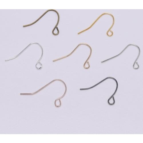 100pcs/lot 21*12mm Gold Bronze Fashion Iron Earrings Wires Hooks Ear Pin Hook For DIY Jewelry Making Accessories Supplies