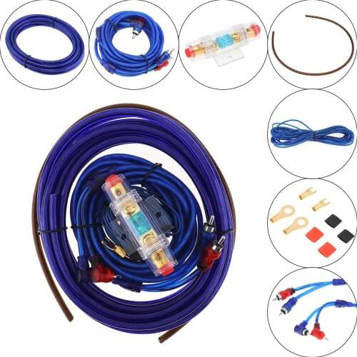 1 Set of Car Power Amplifier Car Speaker Woofer Cables Car Power Amplifier Audio Line Power Line with Fuse for Car Audio System